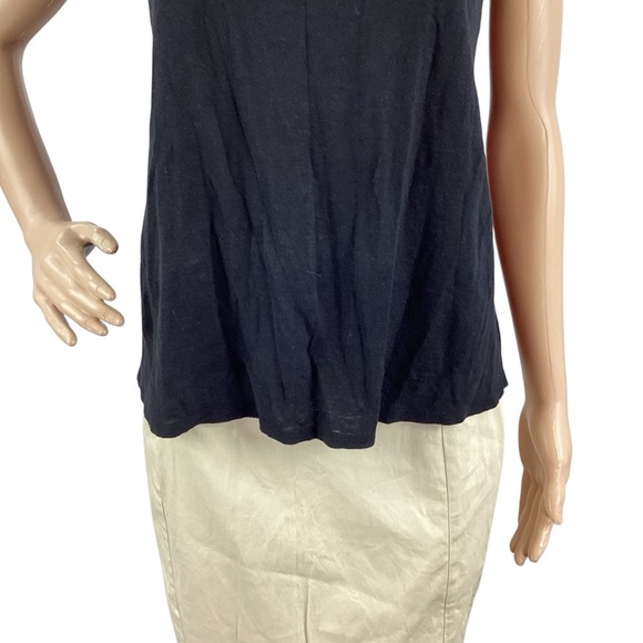 EILEEN FISHER Petite Organic Linen Jersey Tank Black PS - Picture 3 of 7